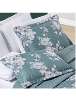 Kit cobre leito colcha celi king dupla face micropercal 200 fios 3 peças - verde floral