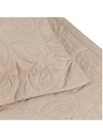 Kit cobre leito colcha desirée queen bordado micropercal 200 fios 3 peças - bege