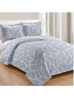 Kit cobre leito colcha mix king estampado dupla face floral 3 peças - cristiane