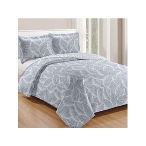 Kit cobre leito colcha mix king estampado dupla face floral 3 peças - cristiane