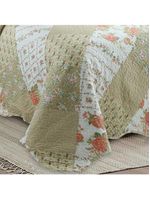 Kit cobre leito colcha mix king estampado dupla face floral 3 peças - jéssica