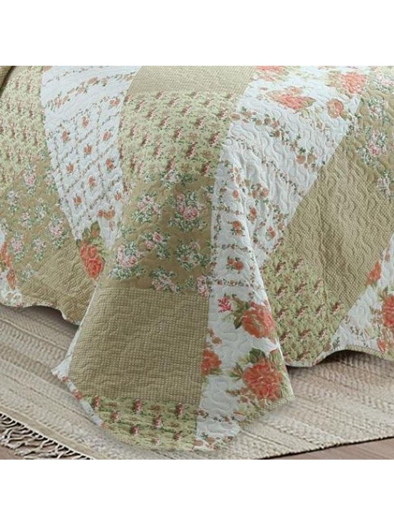 Kit cobre leito colcha mix king estampado dupla face floral 3 peças - jéssica