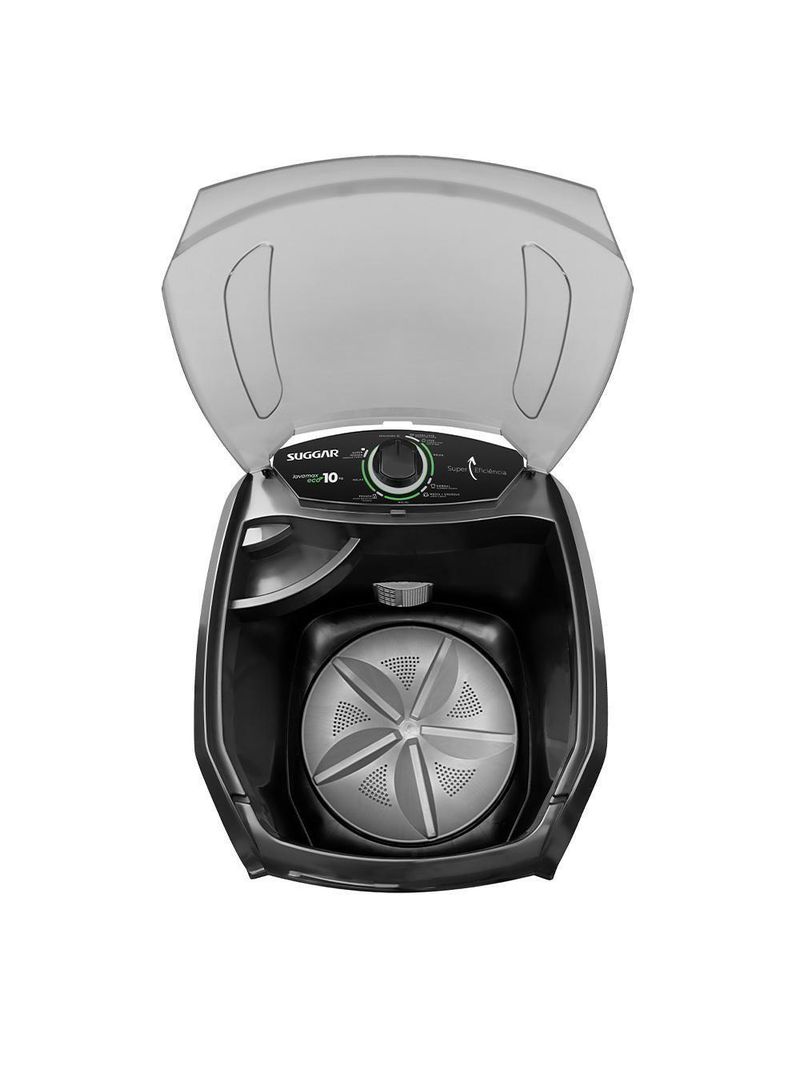 Tanquinho Semiautomático Suggar Lavamax Eco 10Kg Preta