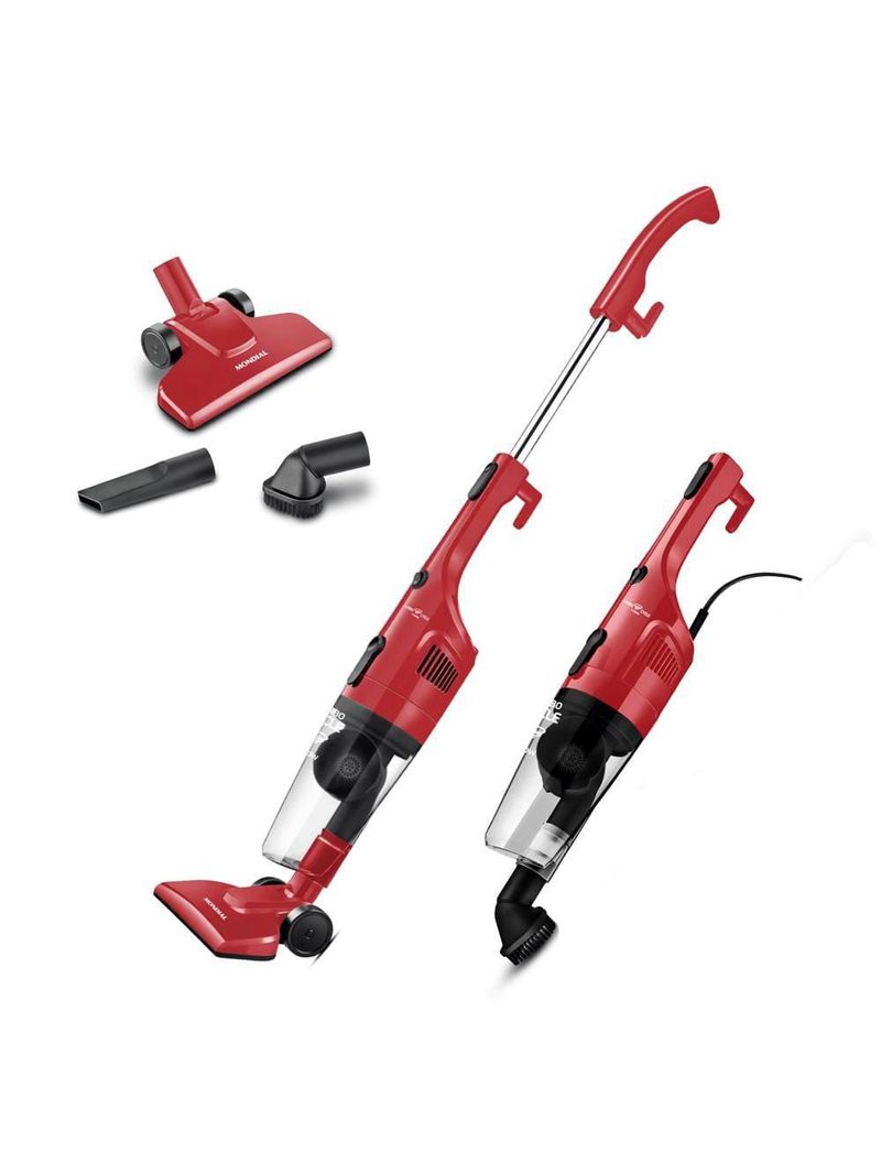 Aspirador de pó vertical 2 em 1 mondial turbo cycle ap36 1100w - vermelho