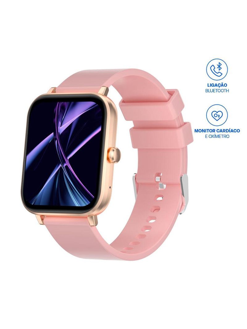 Smartwatch multi l2 tela 183 proteção ip67 rosé - wr203