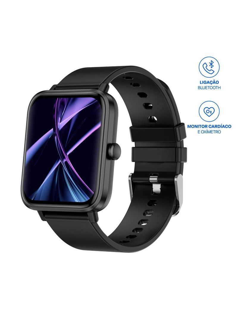 Smartwatch multi l2 tela 183 proteção ip67 preto - wr202