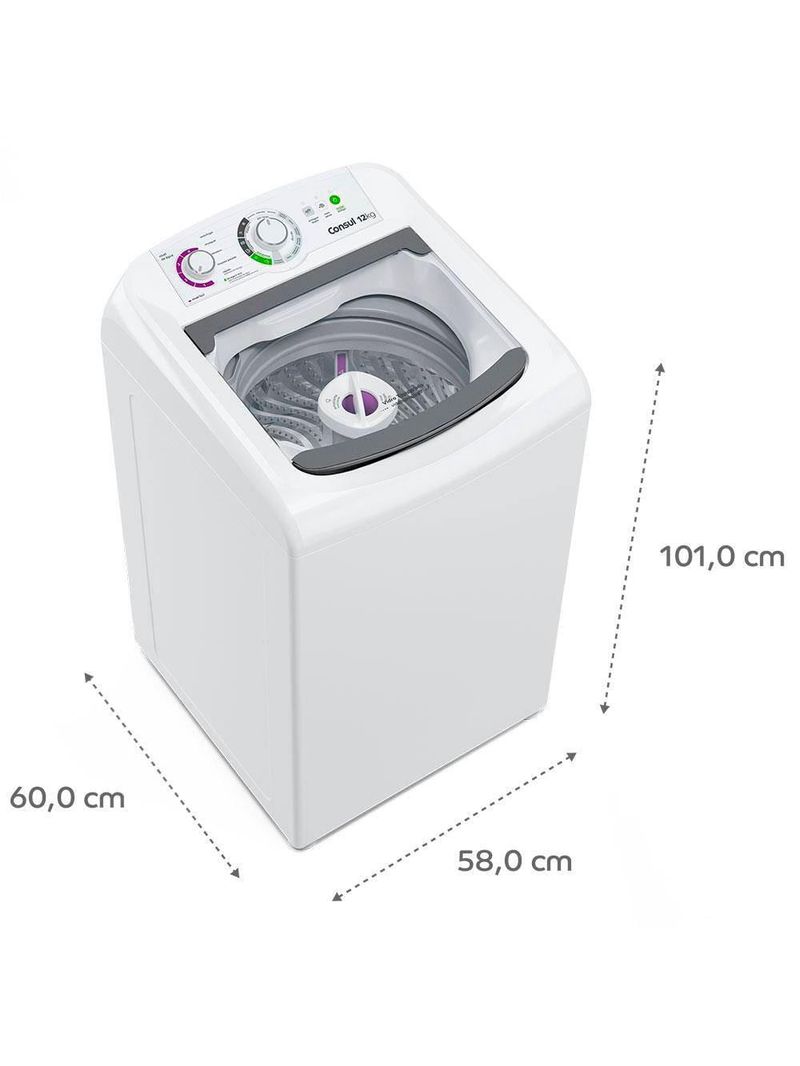 Lavadora de roupas consul 12kg cwh12bb com dosagem econômica e ciclo edredom – branca