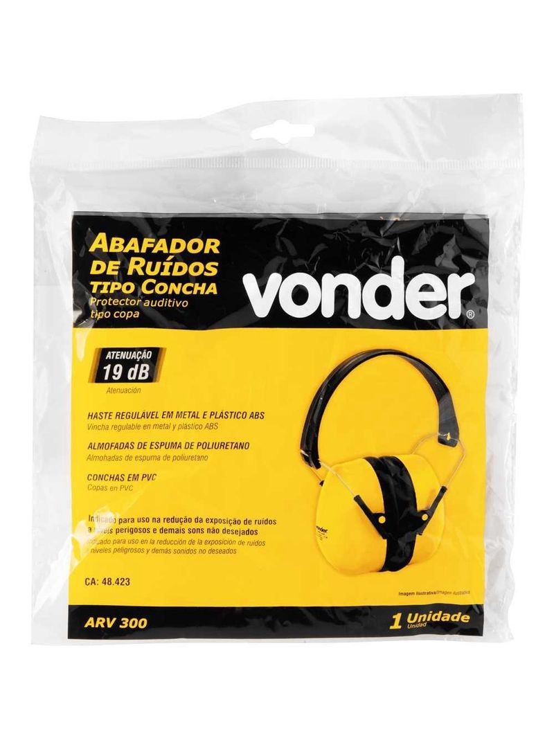 Abafador de ruídos tipo concha 19 db arv 300 vonder