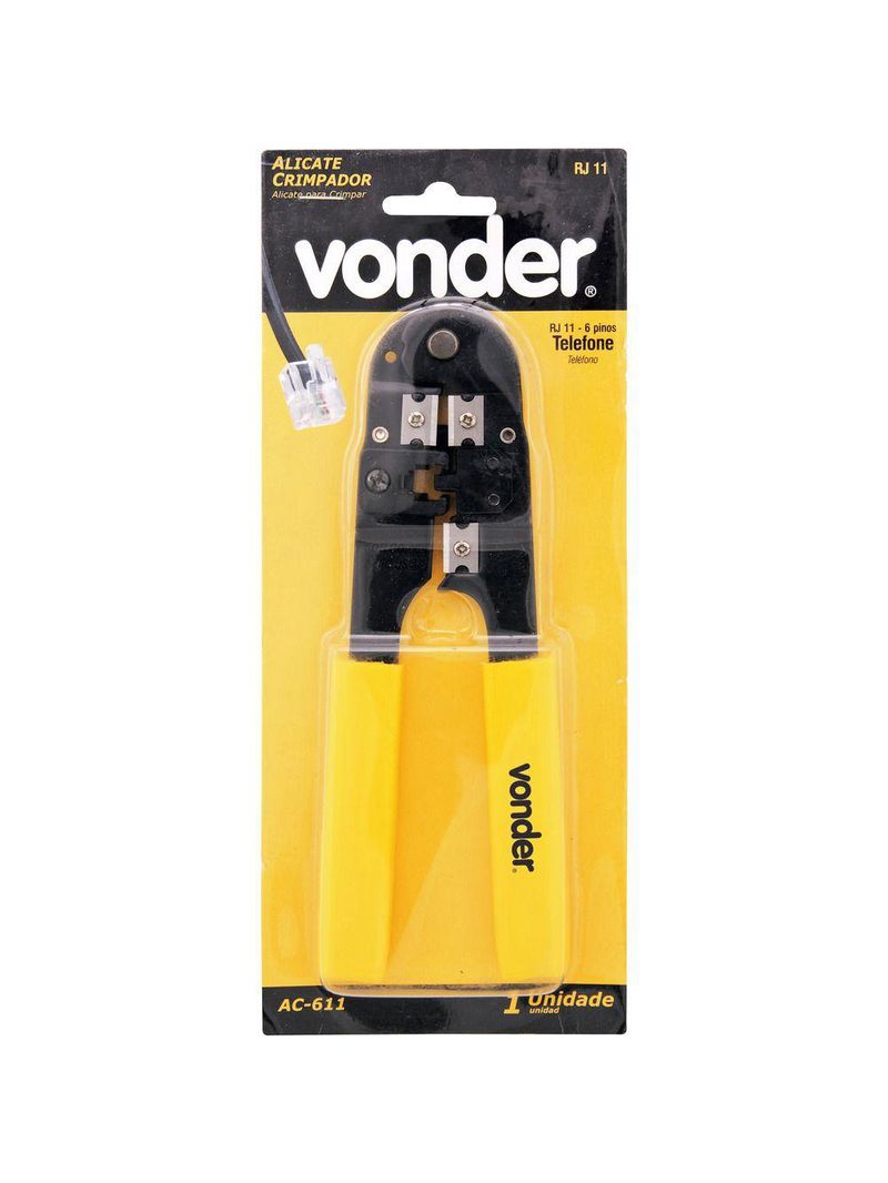 Alicate crimpador ac611 sem catraca para rj11 vonder