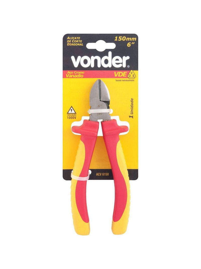 Alicate corte diag 65/16" vde vanádio isol 1000v vonder