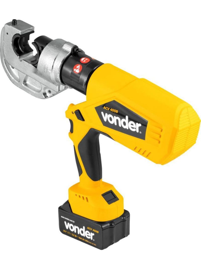 Alicate crimpador hidráulico bateria 18v acv400b vonder plus