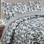 Kit cobre leito colcha mix king estampado dupla face floral 3 peças - amanda - palha