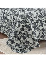 Kit cobre leito colcha mix king estampado dupla face floral 3 peças - amanda - palha