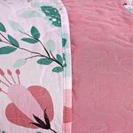 Kit cobre leito colcha celi casal padrão dupla face micropercal 200 fios 3 peças bothanica floral rosa