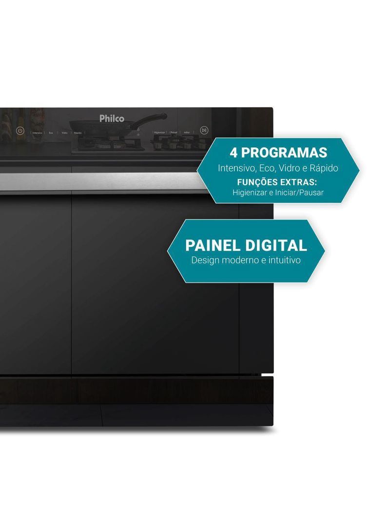 Lava Louça Philco 10 Serviços Preto Espelhado PLL10