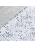 Kit cobre leito colcha maris casal padrão estampado dupla face percalle 200 fios 3 peças protea cinza