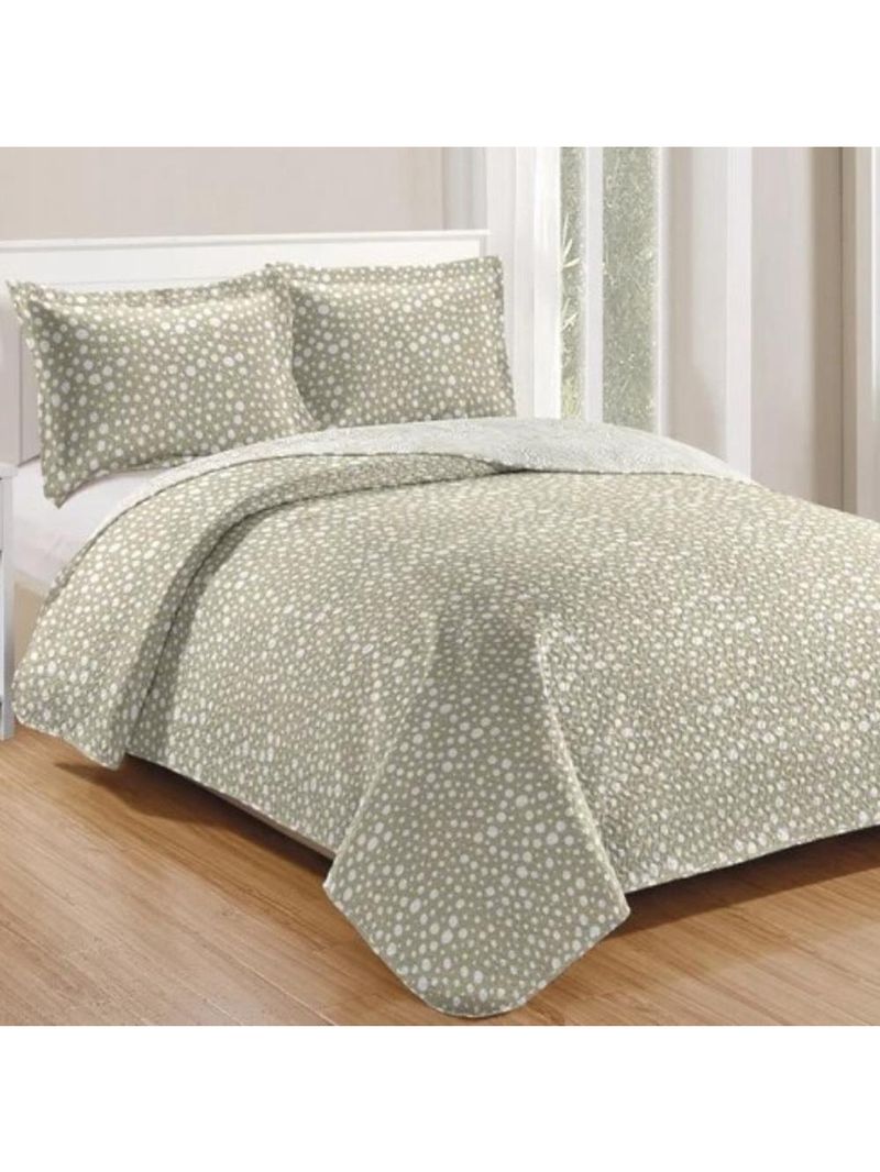 Kit cobre leito colcha mix king estampado dupla face floral 3 peças - beatriz