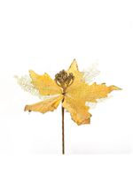 Kit 8 Flores Cabo Artificial Decoração De Natal Brilho 25cm