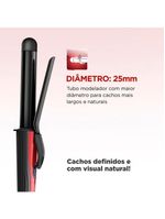 Modelador De Cachos Mondial Infinity Em-12 Cabo Giratório Bivolt Preto E Vermelho