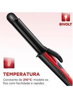 Modelador De Cachos Mondial Infinity Em-12 Cabo Giratório Bivolt Preto E Vermelho