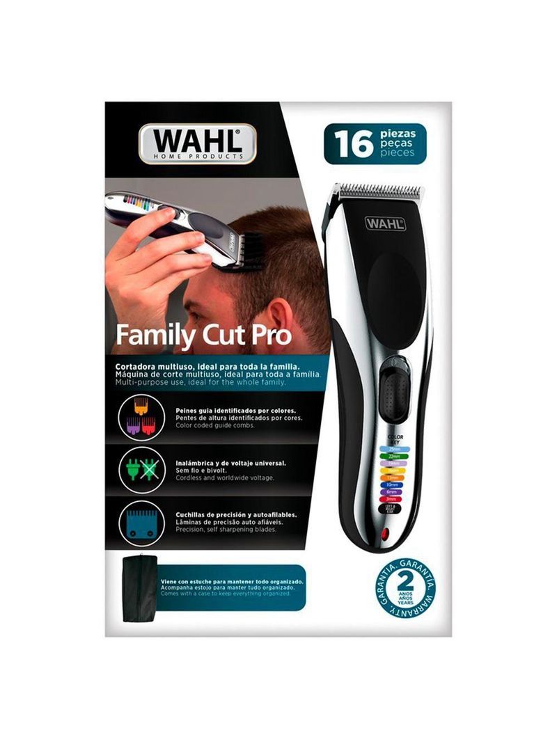 Máquina De Cortar Cabelo Wahl Family Cut Pro 6 Pentes E Sem Fio Bivolt Bivolt