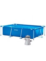 Piscina Estrutural Retangular 2282 Litros Com Filtro 110v Intex