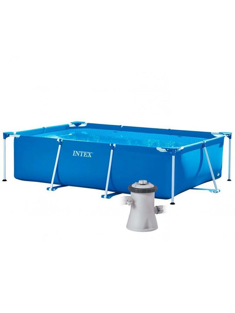 Piscina Estrutural Retangular 2282 Litros Com Filtro 110v Intex