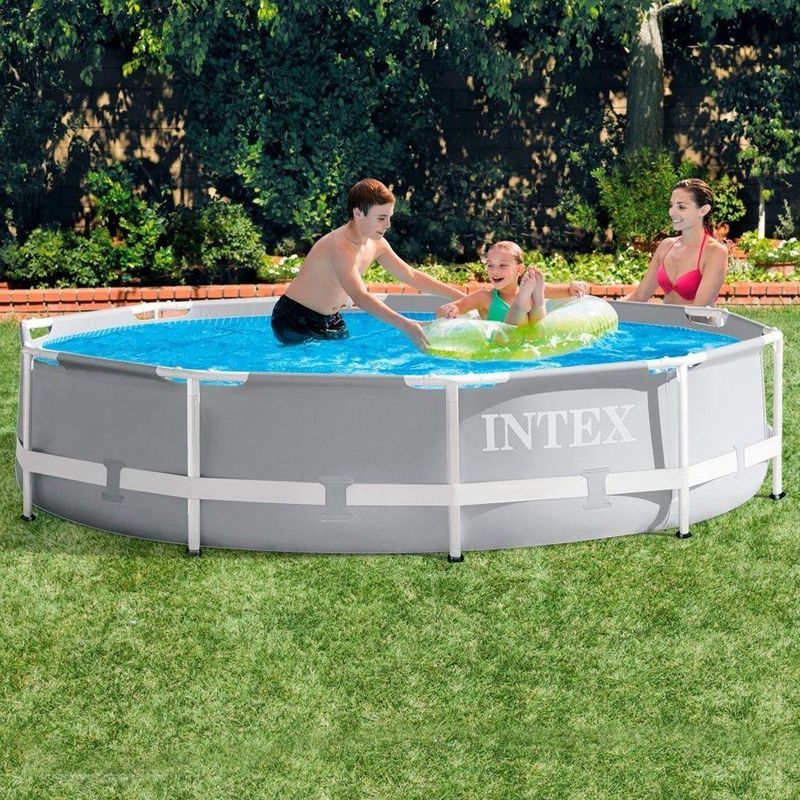 Piscina Estrutural 6503 Litros Armação Prism + Capa + Filtro + Forro + Kit Limpeza- Intex