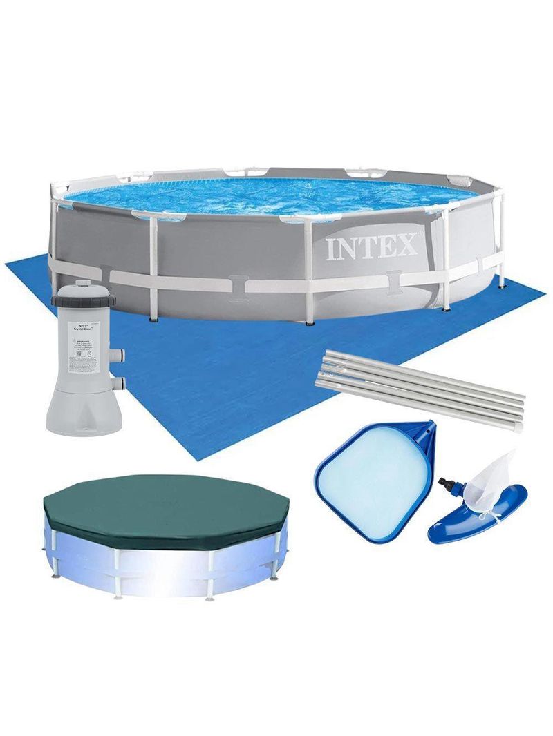 Piscina Estrutural 6503 Litros Armação Prism + Capa + Filtro + Forro + Kit Limpeza- Intex