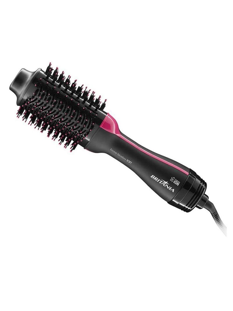 Escova Secadora Britânia Bec02 Soft 1200W Rosa/Preto 127V