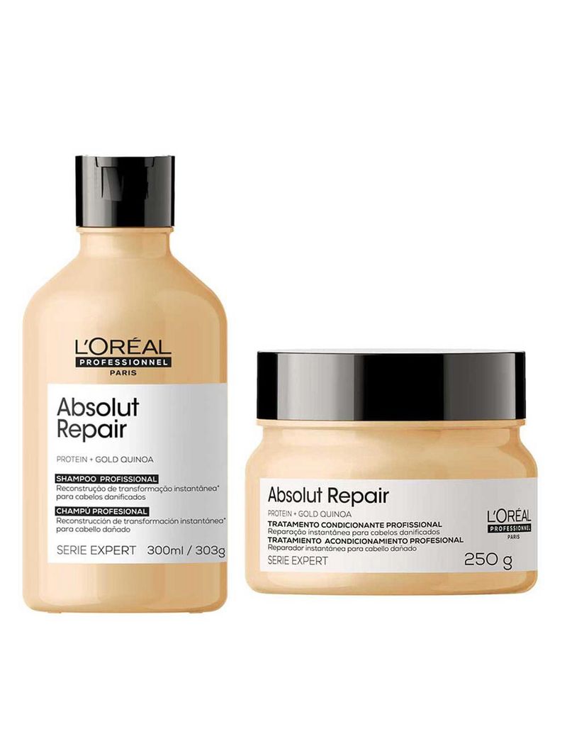L’oréal professionnel absolut repair gold quinoa + protein kit - shampoo + máscara