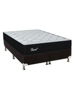 Cama Box King: Colchão Molas Ensacadas Orthoflex Masterpocket Tricot + Base Crc Suede Black(193X203)