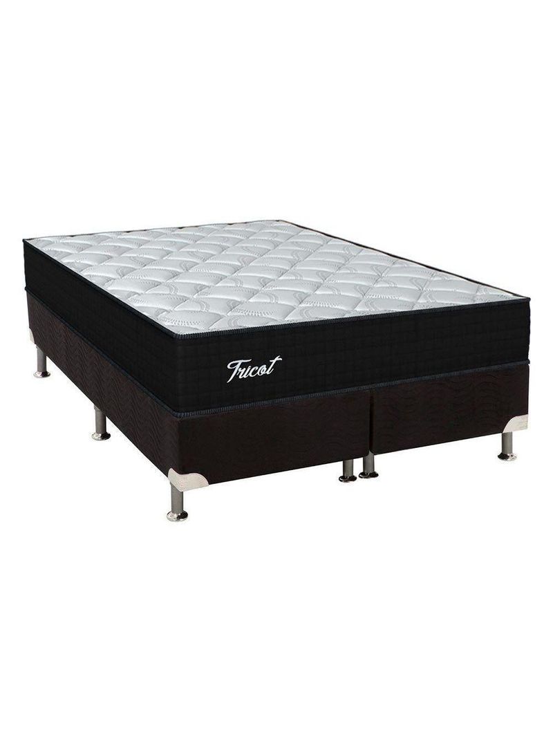 Cama Box King: Colchão Molas Ensacadas Orthoflex Masterpocket Tricot + Base Crc Suede Black(193X203)