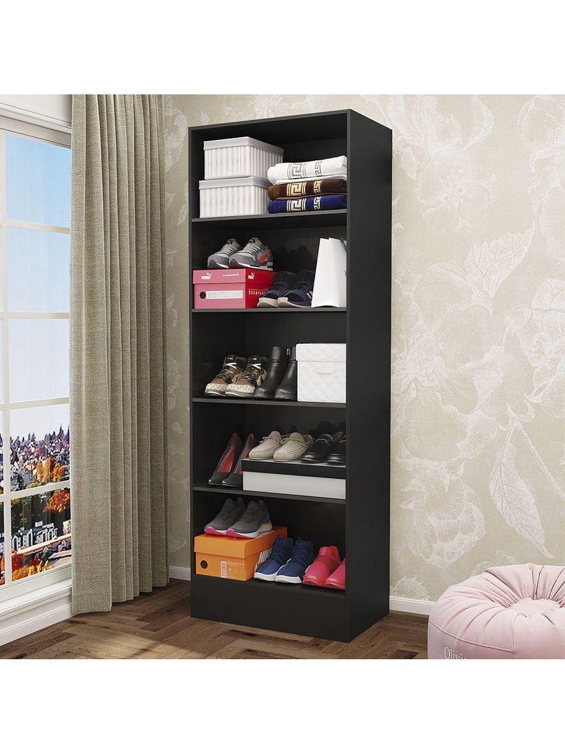 Sapateira Clarice 180cm Em Mdp Carioca Móveis Preto