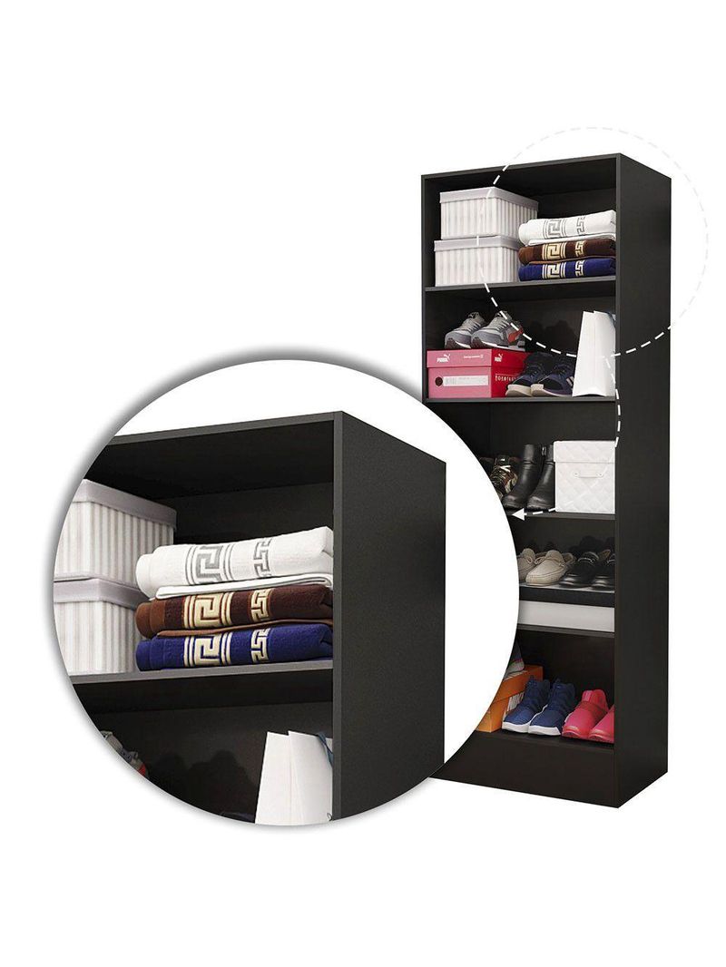 Sapateira Clarice 180cm Em Mdp Carioca Móveis Preto