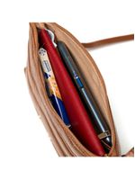 Bolsa transversal feminina de couro zig zag matelasse pequena caramelo