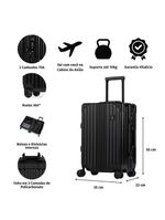 Mala de bordo de policarbonato 4 rodas kyoto ii prata