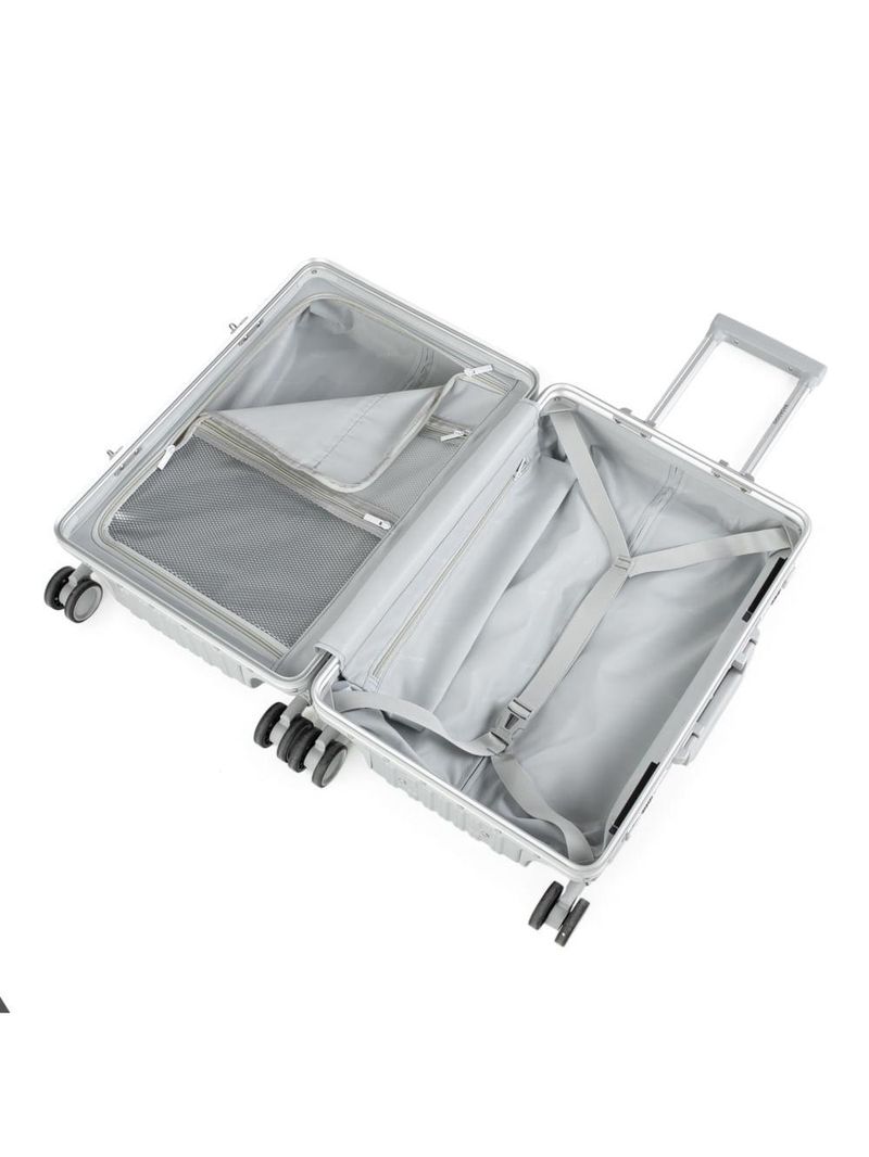 Mala de bordo de policarbonato 4 rodas kyoto ii prata