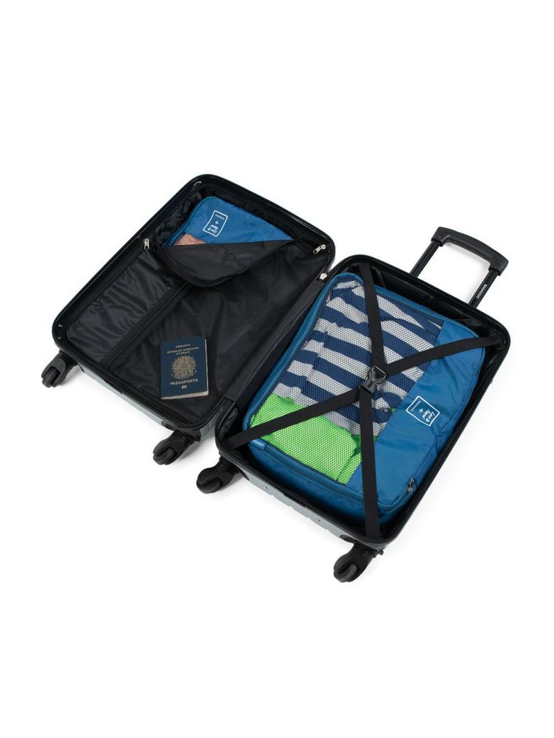 Mala de bordo abs 4 rodas detroit prata/preto