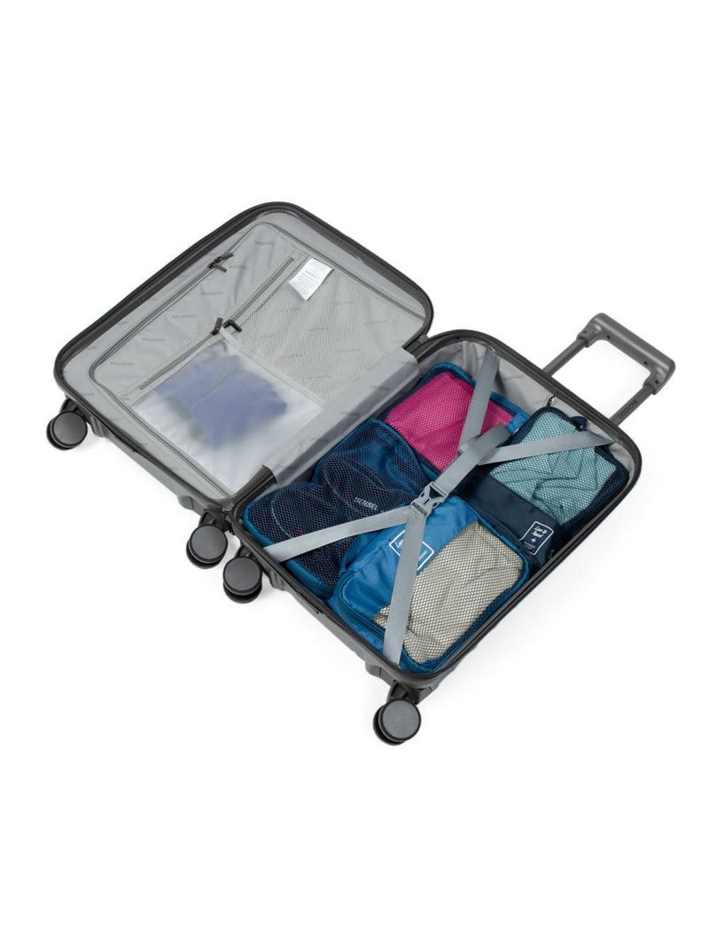 Mala de bordo 10 kg policarbonato 4 rodas barcelona ii cinza