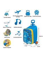 Mala de bordo 10 kg pets for kids dino azul