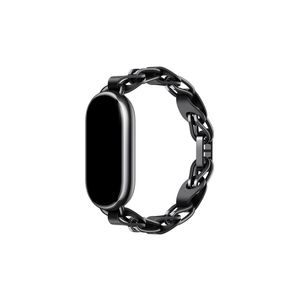 Bracelete Trancado De Metal Para Xiaomi Smart Band 8 Preto
