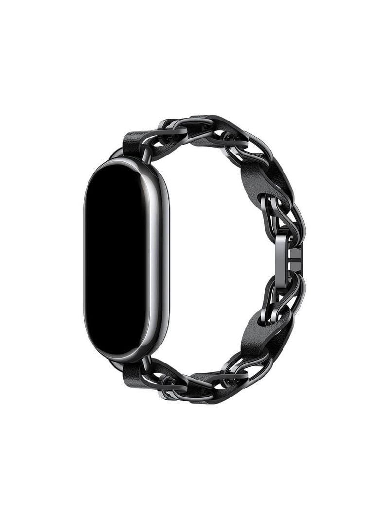 Bracelete Trancado De Metal Para Xiaomi Smart Band 8 Preto
