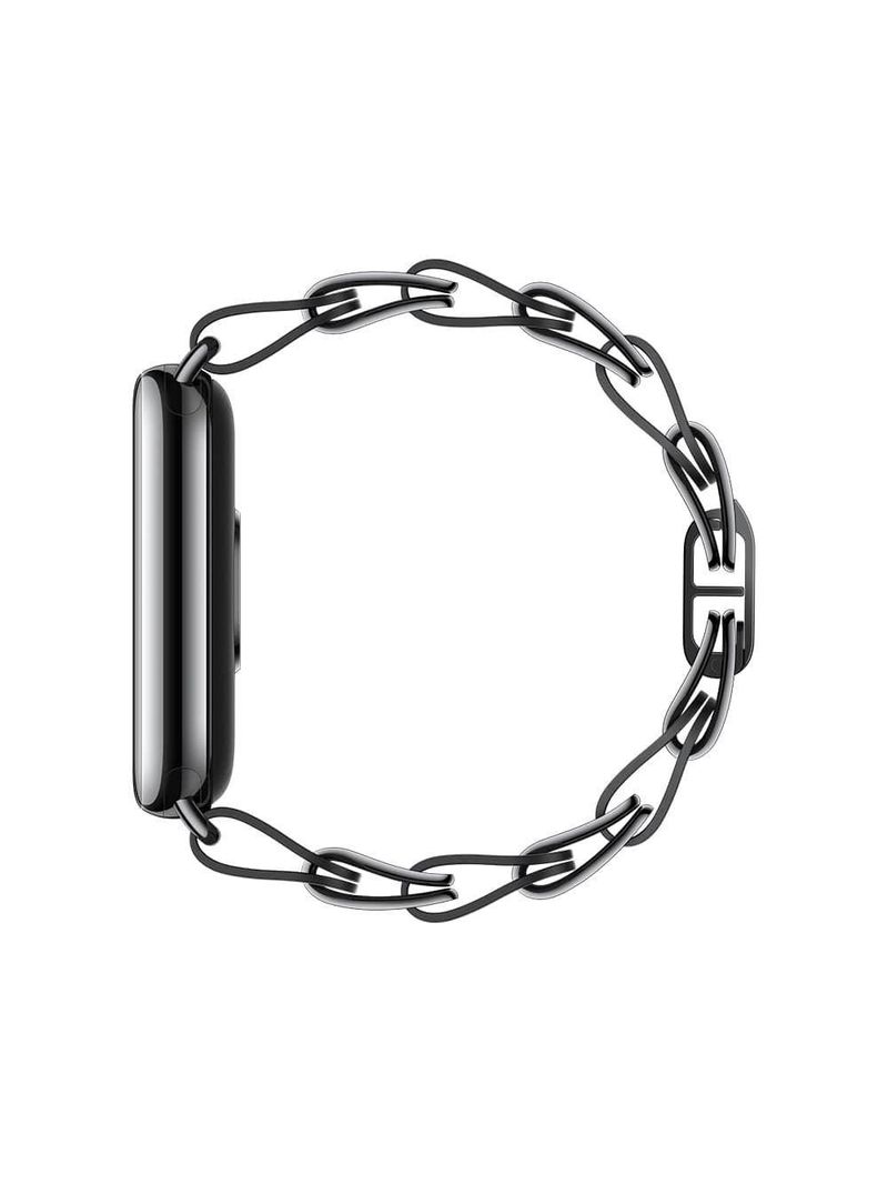 Bracelete Trancado De Metal Para Xiaomi Smart Band 8 Preto