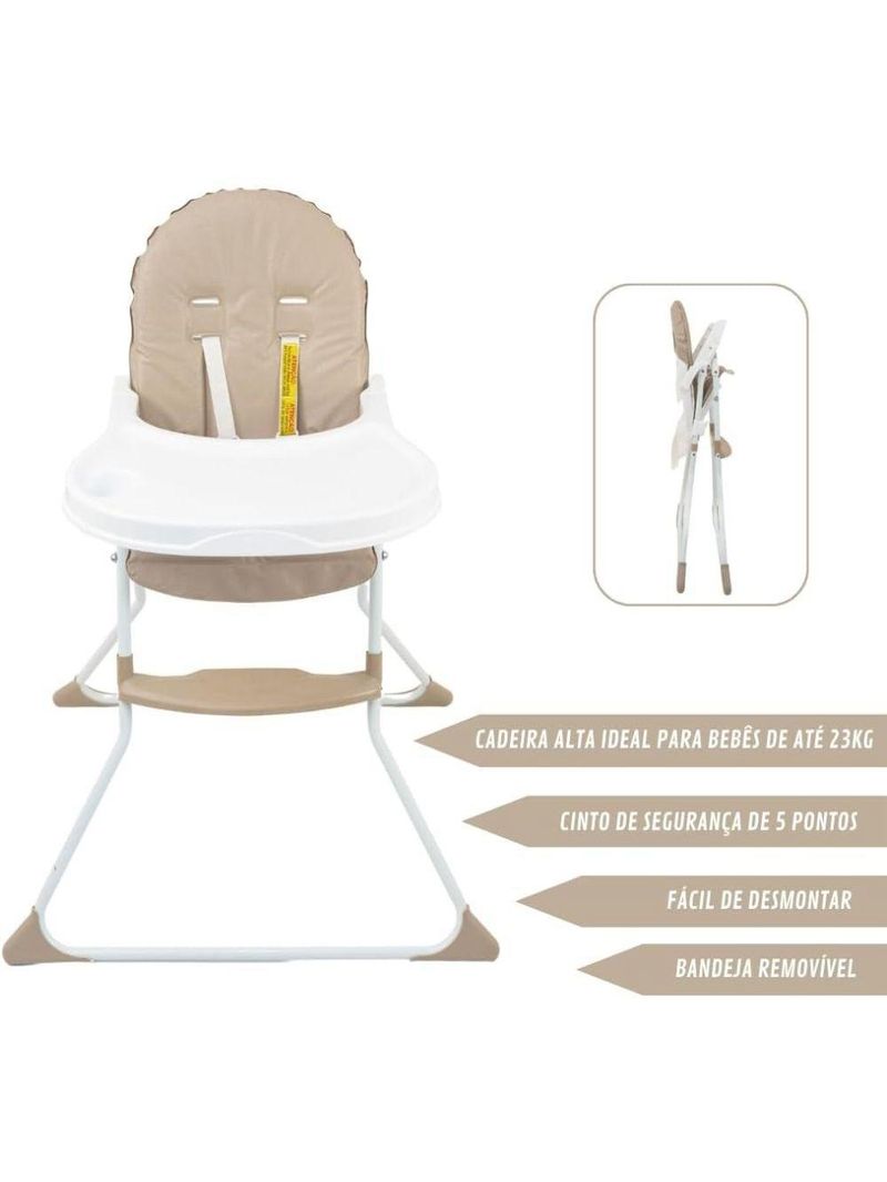 Cadeira De Alimentação Galzerano Para Bebê Alta Nick 5025 Até 23kg Sand