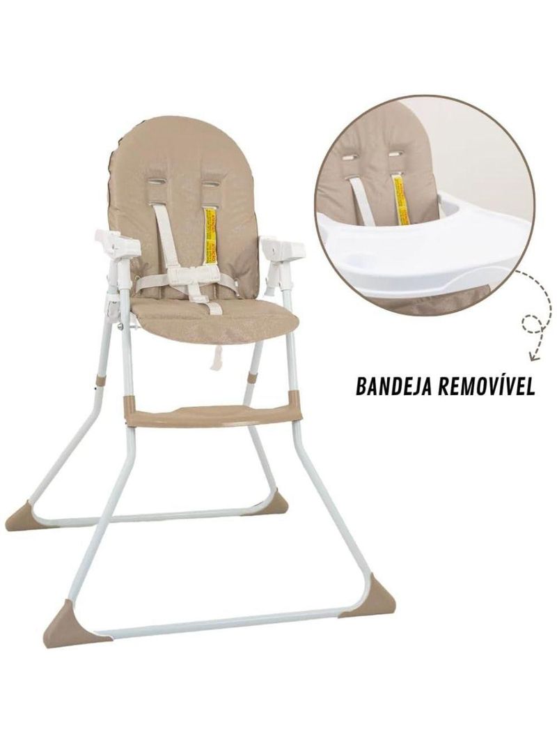 Cadeira De Alimentação Galzerano Para Bebê Alta Nick 5025 Até 23kg Sand