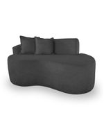 Sofá Sala Curvo 2 Lugares Bouclé Cinza