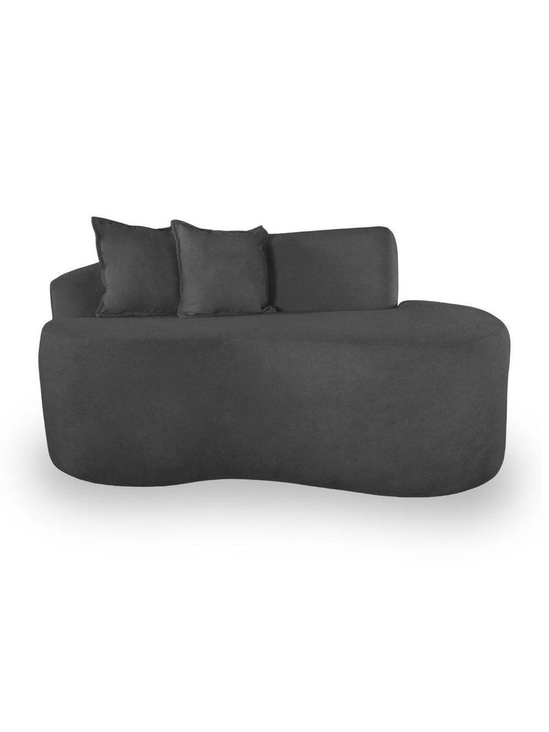 Sofá Sala Curvo 2 Lugares Bouclé Cinza