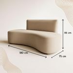 Sofá Forma Orgânico 3 Lugares Recepção Sala Curvo Escritório cinza