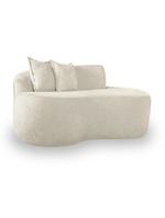 Sofá Sala Curvo 2 Lugares Bouclé Off White